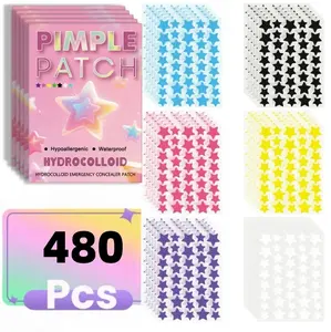 Gentle skin label patch, 480 pieces/set of hydrocolloid acne care patches, moisturizing, oil controlling, moisturizing facial skincare stickers, women's skincare products, acne patches