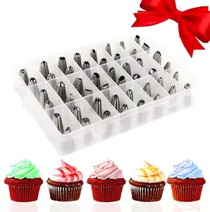48-Piece Numbered Piping Tips Cookie Icing Tips, Cookie & Cake Decorating Kit, Decorating Tip Set for Cupcakes Cookies, DIY Baking Cake Decorating Supply Tools