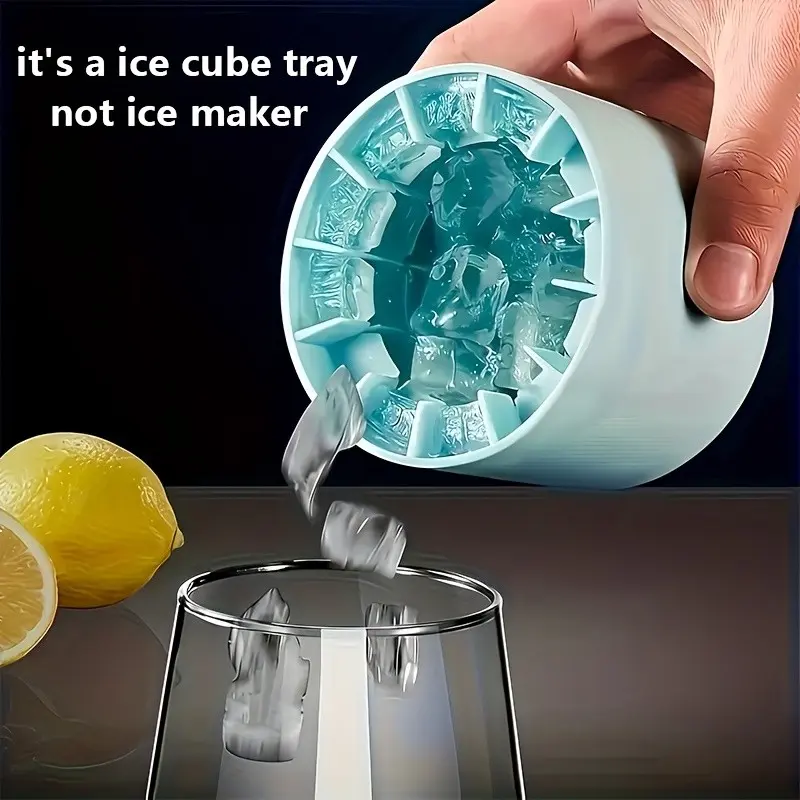 Quick Freezing Silicone Ice Tray, Easy to Use Durable Plastic Mold, Perfect Shape Ice Cubes for Juice, Ice Bucket, Cylinder Cup, Home Bar Accessories, Ice Molds