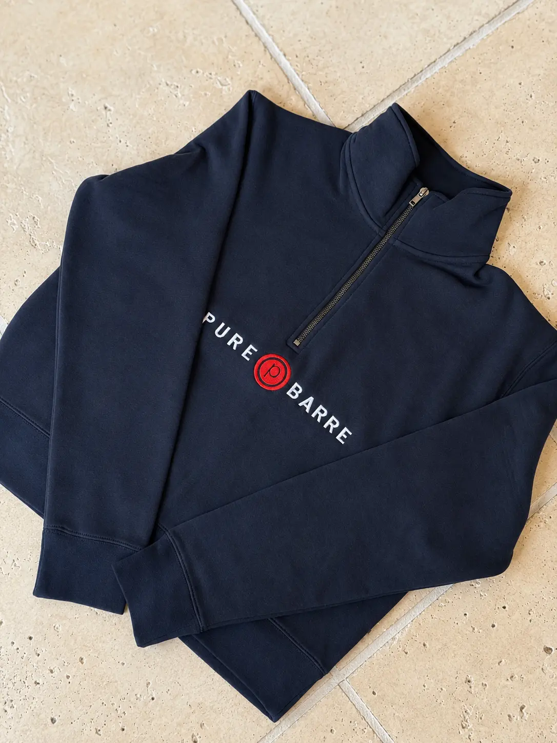 Pure Barre Embroidered Quarter Zip