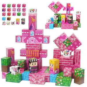 Princess Castle Magnetic Blocks, Magnetic Building Block Cubes, Magnetic Construction Set in Fun Princess Theme, Fantasy City Magnet Blocks Castle Princess Toy Building Sets for Kids, Perfect Gift for, Birthdays, Easter and Other Festivals