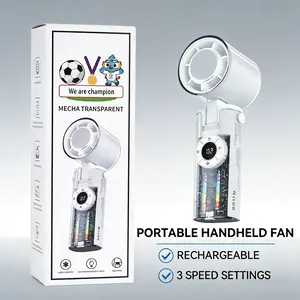 Too Hot? 2026 Turbo Cooling Fan – 3600mAh, 12H Work, 100 Stepless Speeds + Digital Display. Handheld/Neck/Desktop. Perfect for Party, Dorm, Office, Travel. Summer Must-Have.