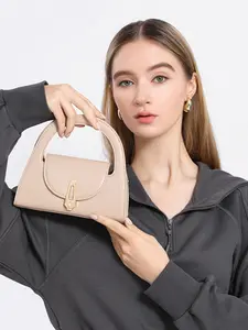 2026 Summer New Half Circle Bag, Solid Color Commuter Retro Lock Buckle Handbag, Trendy Casual Crossbody Bag for Women