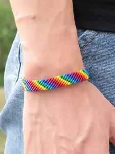 Unisex Lgbt Rainbow Bracelet, Handmade Braided Cord Jewelry, Gay Pride Accessory, Perfect Gift for Lgbtq Community
