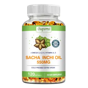 Buporai Inca Inchi Oil Dietary Capsules, 120 capsules, support healthy blood pressure and cholesterol.
