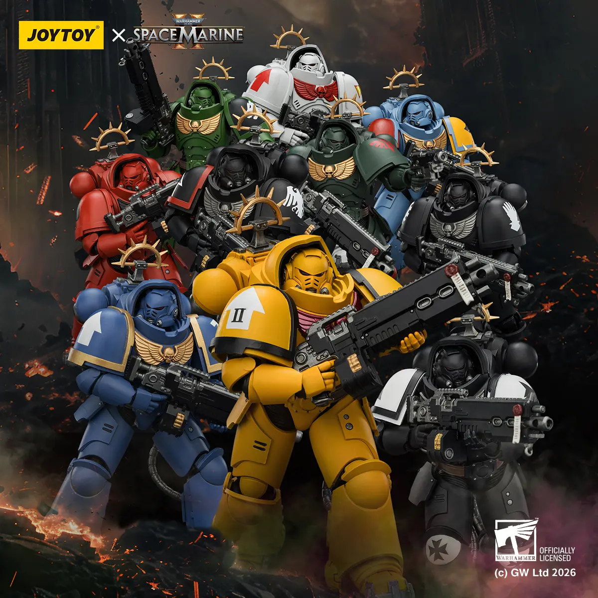 JOYTOY Warhammer 40k Game Edition Ultramarines Heavy Intercessor with Heavy Bolt Rifle and Bolt Pistol Game Edition  Salamanders Heavy Intercessor with Heavy Bolt Rifle and Bolt Pistol