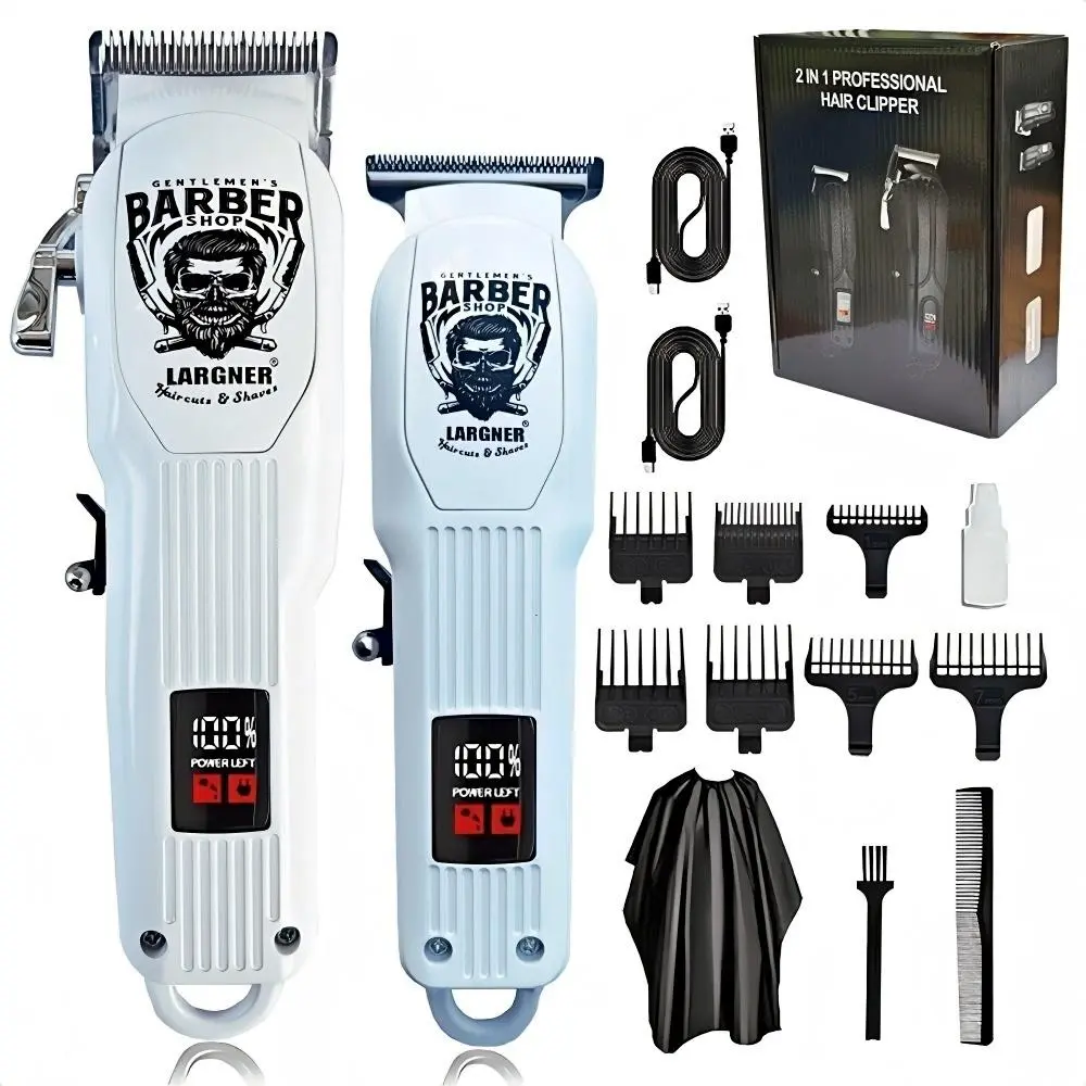Professional Hair Clipper, Barber Hair Clippers, Barber Equipment, 1 Set Rechargeable Electric Hair Trimmer & Accessories, Cordless Hair Cutting, Hair Grooming Kit, Haircutting Kit, Great for Barbershop & Salon & Home