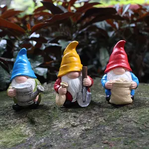 Cross-Border New Product In Stock Wholesale Resin Gnome Elf Dwarf Creative Garden Courtyard Decorations Landscape Ornaments