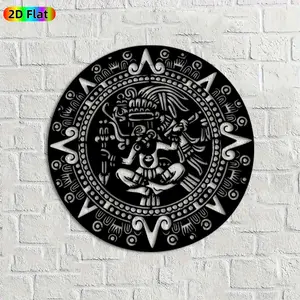 1pc Aztec Deity Metal Wall Art, Intricate Aztec Statue Mural, Ideal Gift for New Year, Christmas, Ancient Civilization Enthusiasts, , Perfect for Outdoor Fence & Indoor Living Room Wall, Cultural Decor Enthusiasts