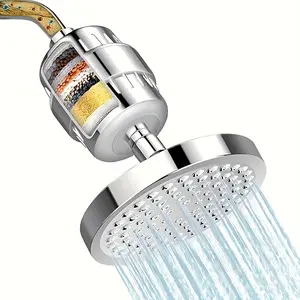 High Output Rain Shower Head And Hard Water Filter, Water Softener Showerhead For Bathroom, 20 Stage Shower Filter Removes Chlorine & Harmful Substances, 1 Replaceable Filter Cartridge