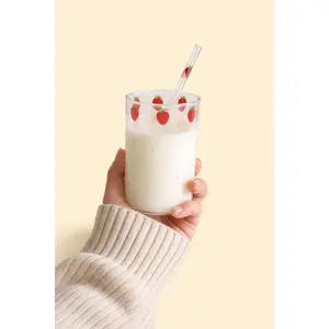 Sweet Strawberry Milk Glass