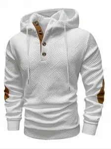 Men's Casual Outdoor Hoodie Pullover, Plain Fashionable Long Sleeve Sweatshirt, Comfortable Sporty Wear for Daily Use, Casual Pullover Hoodies