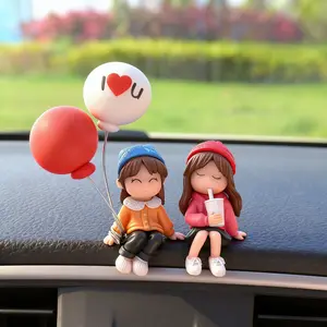 Cute Best Friend Car Ornament Viral Accessories For Car Perfect for TikTok Shop Advent Valentine's Day Gift of Sweet Commitment Natural Materials Safe Durable Easy Fixing fashionable resin figure