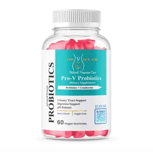 The V Doctor Cranberry PROBIOTICS - Feminine Balance GUMMIES - Advanced Formula with Probiotics & Cranberries - Berry Flavor - 60 Vegan Gummies - Sugar Free