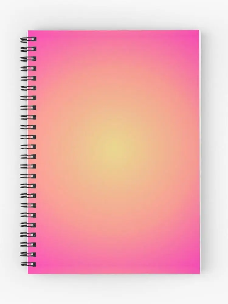 3pcs Journal Notebooks Aura Orange Pink Girls Notebook School 160 Pages A5 Medium Size Thick Paper, Spiral-bound, Waterproof Flexible Plastic Cover, for College, Sketching, Drawing, Painting