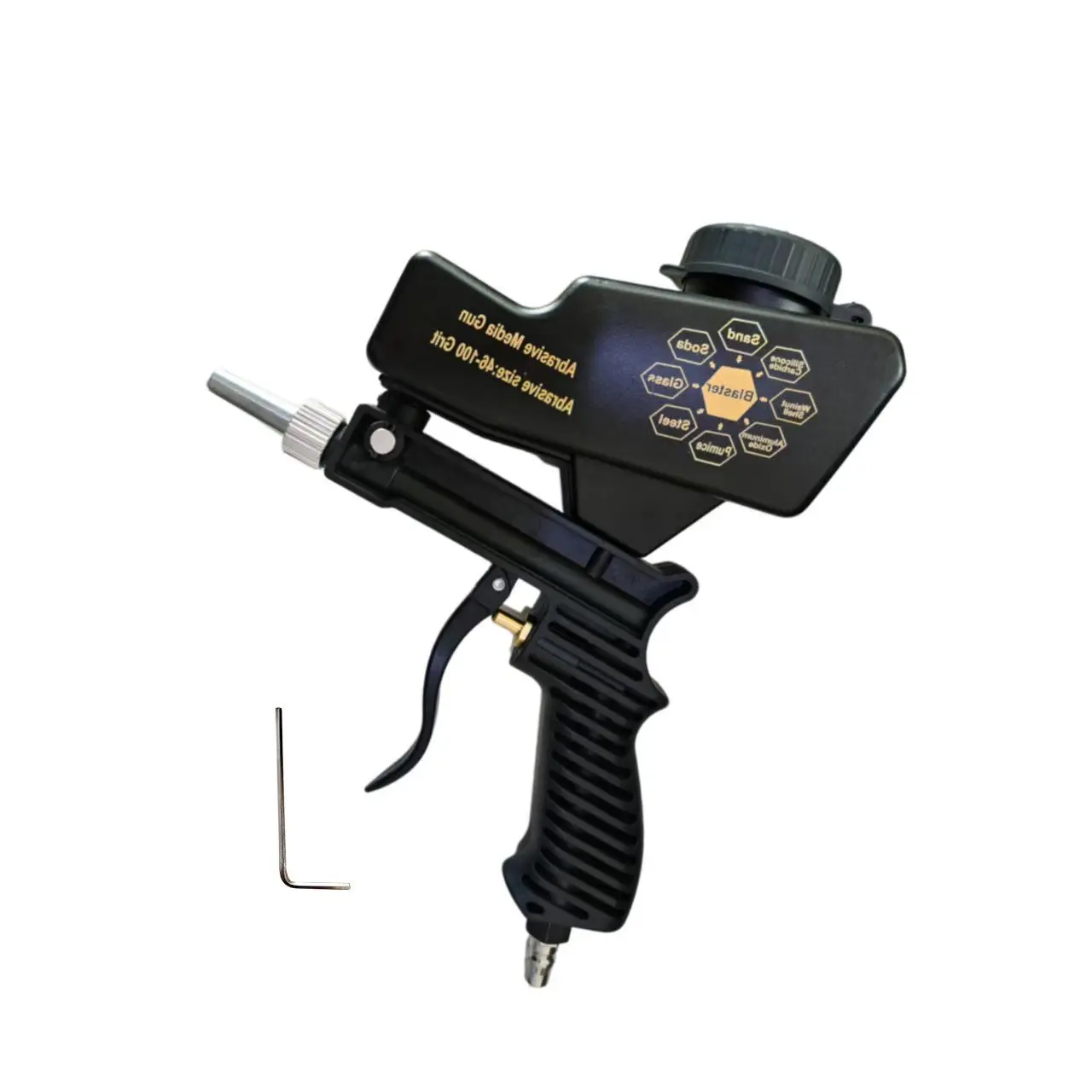 Portable Handheld Pneumatic Sandblasting Gun, Lightweight Air Tool for Home and DIY Projects, Connects Easily to Air Pumps