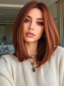 10" Burgundy Bob Perfection - HD Lace Wig | Glueless Bob Wigs, Natural Looking Wigs, Heat Safe Fiber, Heat Resistant Wigs, Easy to Style, Daily Wear