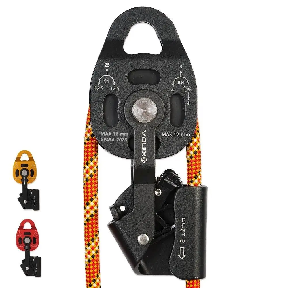 7075 Aluminum Alloy Heavy-Duty Climbing Equipment, 25KN Static Strength Lifting Ascender, 390g Safety Gear for Outdoor Sports Load Pulling, Professional Working At Height Tool (Check Regularly)