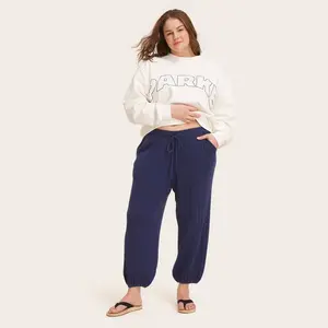 Women's High-Rise Sweater Balloon Pants - Parke Navy Blue 2X