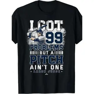 Baseball Tee Shirt- 'A Pitch Ain't One' Graphic, Aa ron Ju dge Crewneck for Yankees Fans & Ballpark Days men gifts Casual Menswear