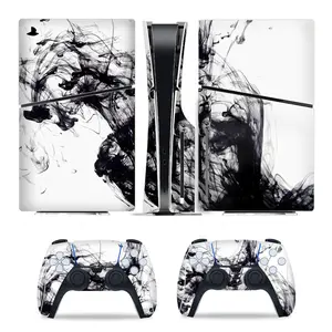 Game Console Decal Sticker, 1 Set Watercolor Pattern Game Console Protector, Anti-scratch Game Console Protective Film, Console Accessories for PS5 Slim