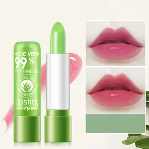 Aloe Vera Color-Changing Lip Balm, Repair Moisturizing Waterproof Anti-Dry Cracks, Strawberry Peach Aloe Three Colors