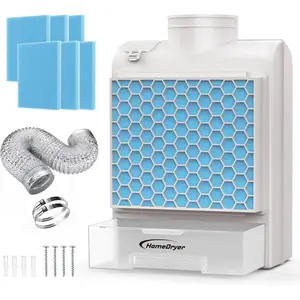 3 in 1 Indoor Dryer Vent Kit, Dryer Vent Box With Stainless Steel Screen Filter, Enhanced Air Quality Water Drawer System,Plus 6 Extra Polyester Filters for Electric Clothes Dryers-2025 New Upgrade