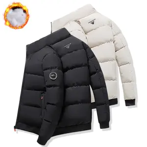 Men's Winter Jacket Full Zip & Stand Collar - Windproof Coat, Skiing, Outdoor Activities Casual Wear - Ideal Cold Weather Gift for Husband, Men's Winter Jacket