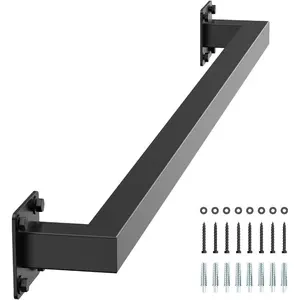 VEVOR Wall Mounted Stair Handrail, 6ft Pipe Staircase Handrail, Black Galvanized Aluminum, 1.26 inch Pipe Diameter, IndoorOutdoor Staircase Railing, Industrial Hand Rail for Steps, Security BalusterVEVOR Super Brand Day