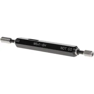 SPI Plug Thread Gage: M6x1 Thread, 6H Class, Double End, Go & No Go Handle Included 37-188-0