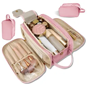 Large Capacity Makeup Storage Bag , Travel Makeup Case with Handle, Summer Portable Cosmetics Storage Bag, Zipper Makeup Organizer Pouch, Great for Cosmetic Brushes, Travel Essentials, Compact