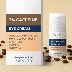 CARESILK Caffeine Eye Cream – Bye Puffy Eyes & Dark Circles | Hyaluronic + Squalane Boost – 0.5oz smooth  glow