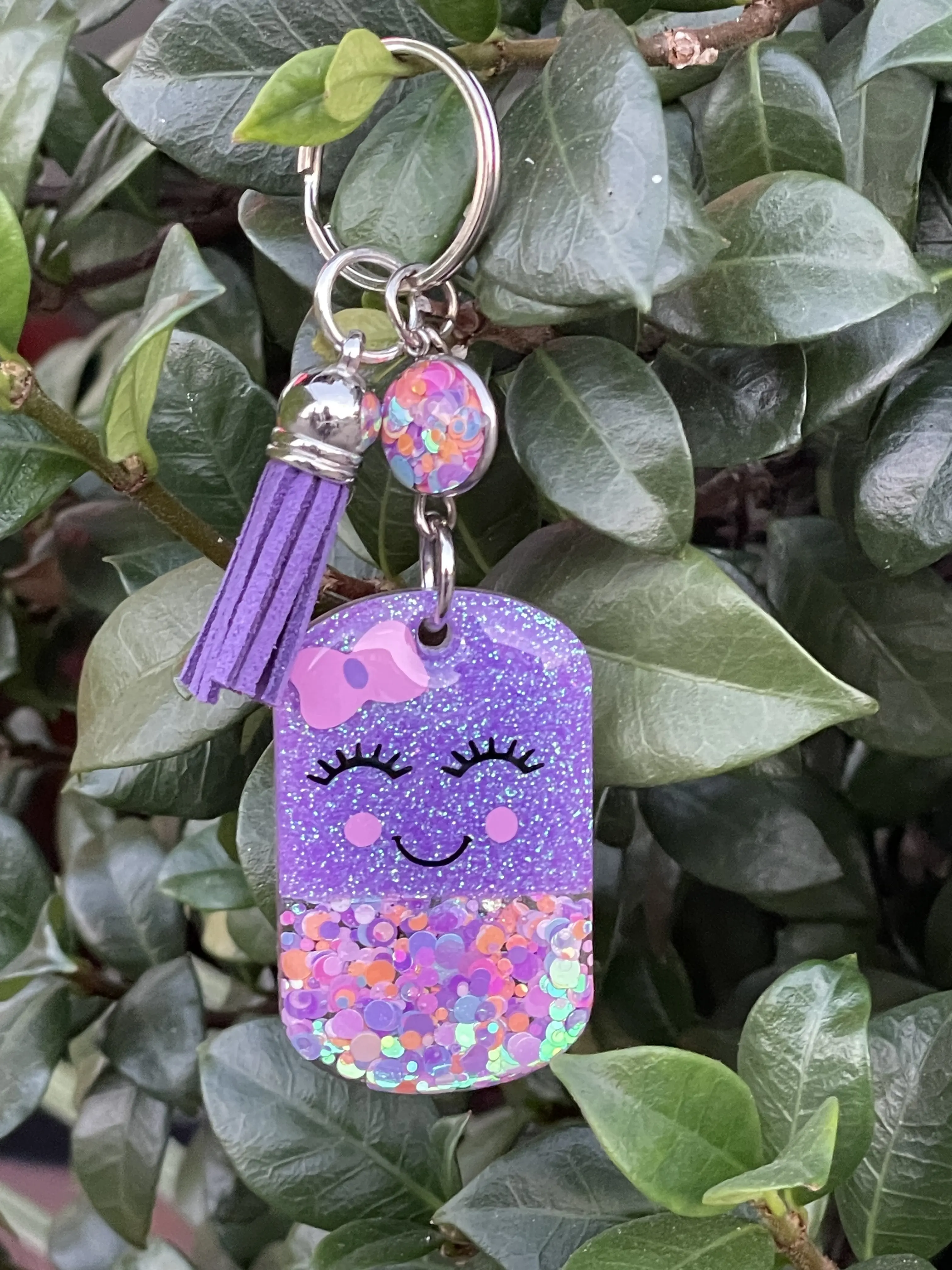Purple Pill Keychain, 2”, Cute Pharmacy, Medical, Nurse Gift