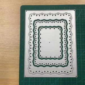 Metal Cutting Dies Wave Edge Background Frame Series, Paper Card Making Scrapbooking DIY Craft Decorations, Metal Molds for Crafting