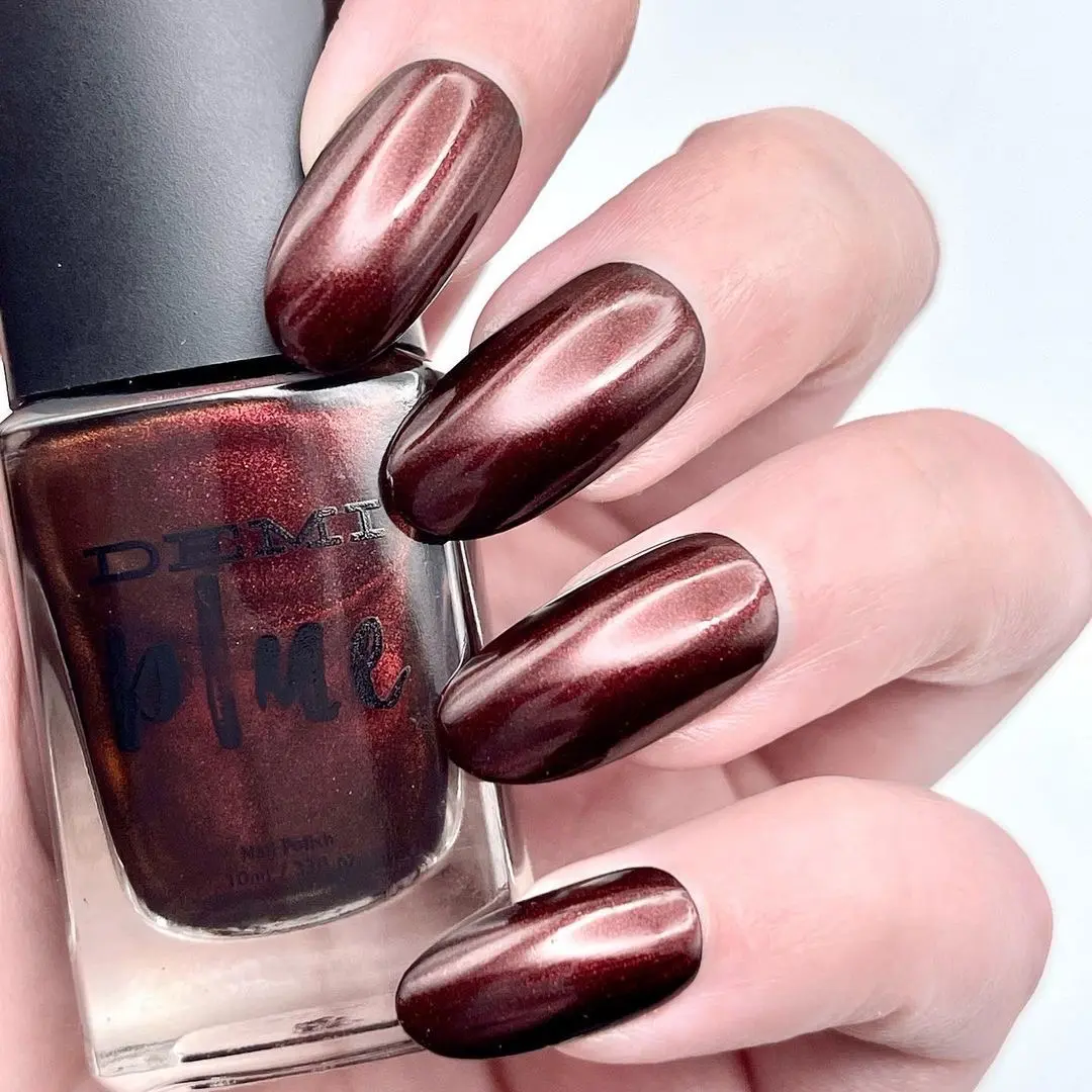 DEMIblue Natural Nails Vegan Nail Polish, Hen Yak Brown 'Radiance' - Long-Lasting & Breathable 21-Free Shimmer Formula with Smooth Application, 10G, Natural Nail Polish, Adults