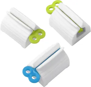 3pcs-Rolling Tube Toothpaste Squeezer Toothpaste Seat Holder Stand for Bathroom Accessories(2Green+1Blue)