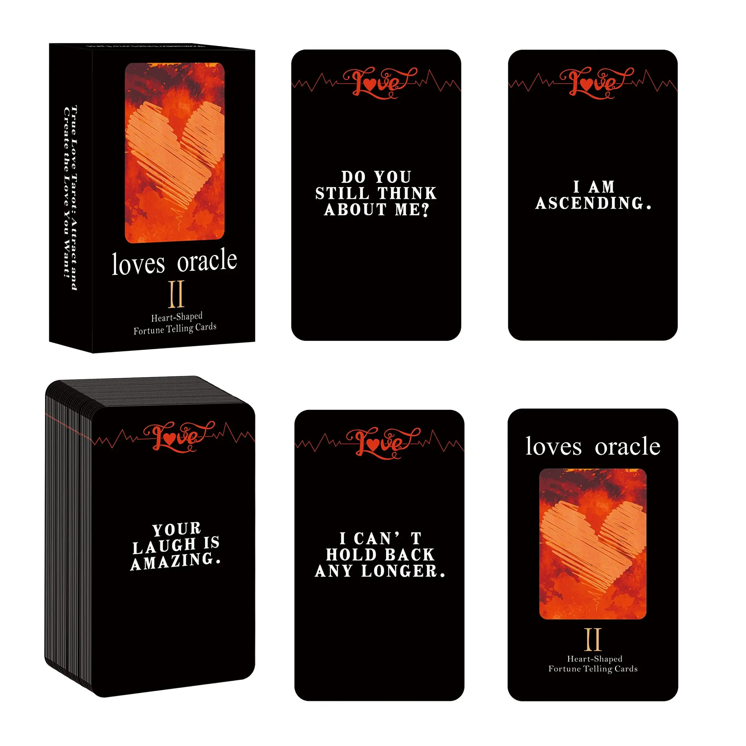 Love Oracle Cards Set of 56, Twin Flame Oracle Cards, Tarot Card Starter Kit, Easy Shuffling and Portability, Meaningful Cards, Tarot Card Decks, Card Games