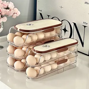 Egg Holder for Fridge, Automatic Rolling Egg Dispenser for Refrigerator, Countertop, Kitchen - Space-saving Egg Roller/Organizer/Storage/Container/Tray for Fridge - 1 Pack for 28 Large Size Eggs