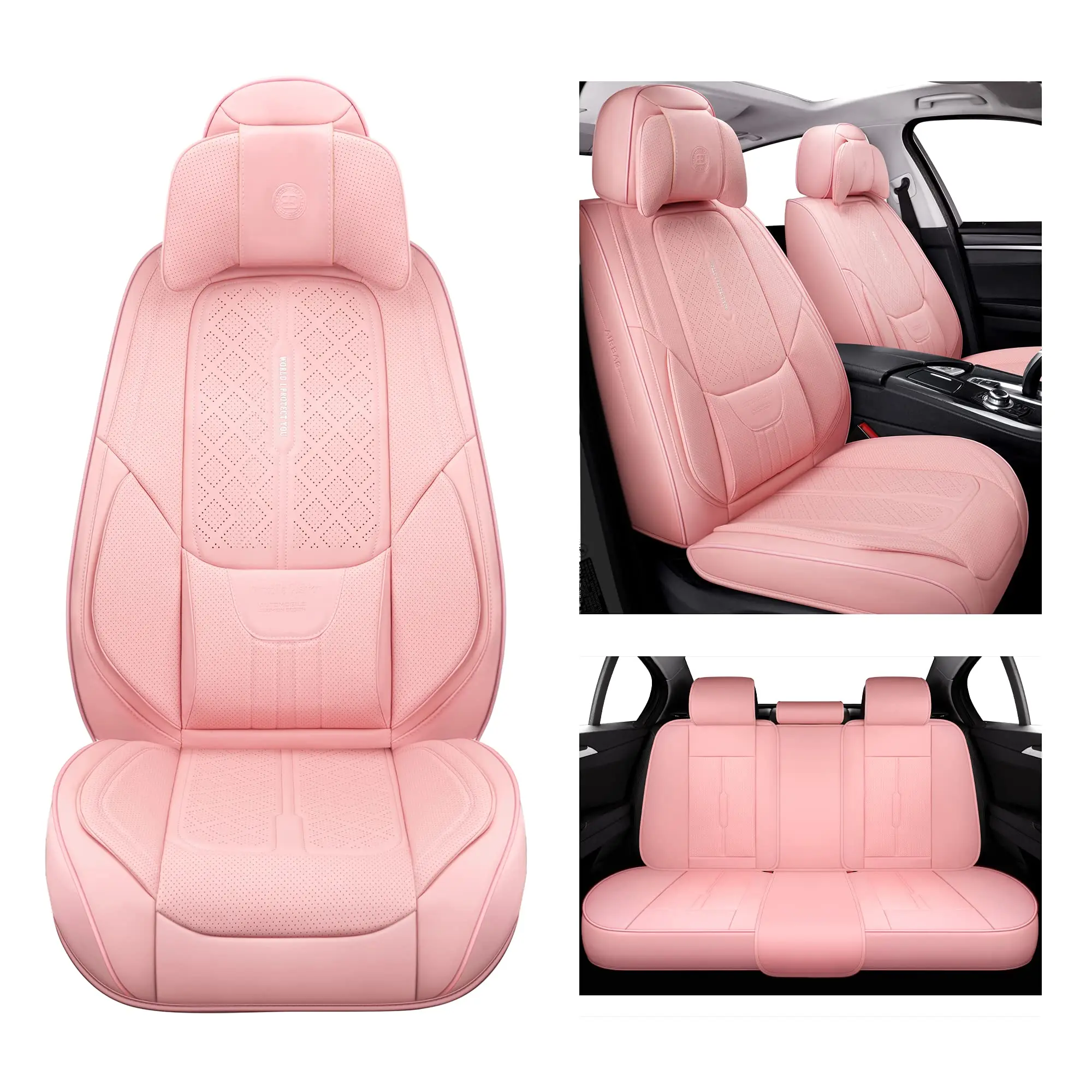 NS YOLO Full Coverage Faux Leather Car Seat Covers Universal Fit for Cars,SUVs and Pick-up Trucks with Waterproof Leatherette in Auto Interior Accessories summerwins, Car Seat Cushions, Seat Protectors Cushion