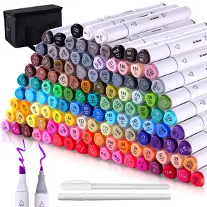 80/120 Color Dual Tip Alcohol Markers - Smooth Blend for Pro Sketching & Creative Projects Colorful Precision Pens with Travel Case