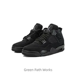 Black retro casual comfortable anti-slip and wear-resistant basketball shoes