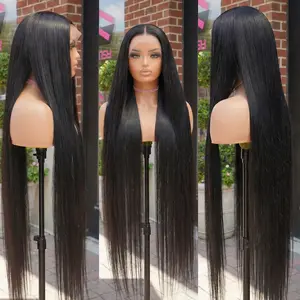 40” Straight 13x6 Lace Frontal Wig – Pre-Plucked, Pre-Cut | Wear & Go Human Blend Wig