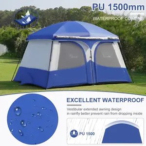 Vidalido Tents,3-4 Person Camping Tent with Extended Vestibule,Weather Resistant Family Tents with Breathable Mesh Windows,Easy Install Waterproof Outdoor Tent for Backpacking and Camping Hiking