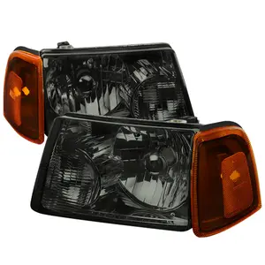 2001-2011 Ranger Factory Style Headlight Assemblies w/ Amber Lens Corner Signal Lights (Chrome Housing/Smoke Lens)