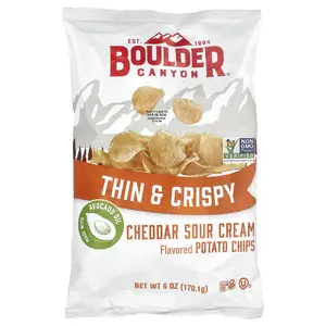 Boulder Canyon Thin & Crispy Potato Chips, Cheddar Sour Cream, 6 oz (170.1 g)