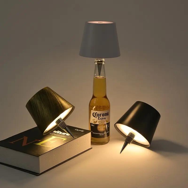 Wireless Wine Bottle Light with Adjustable Brightness,LED Lamp for Bedroom Dining Bar, USB Rechargeable Battery Powered, Customizable Led Lights