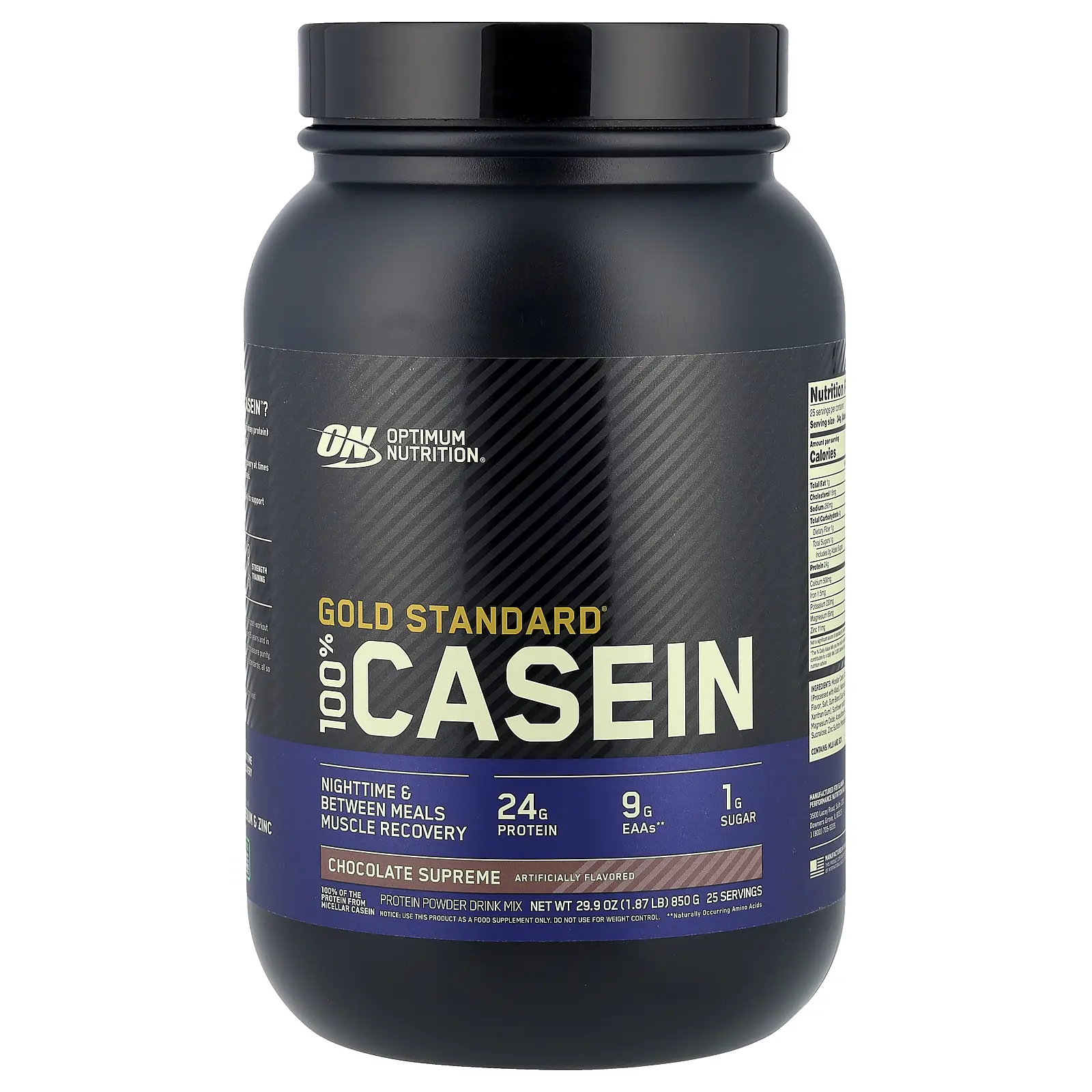 Optimum Nutrition Gold Standard® 100% Casein, Chocolate Supreme, 1.87 lb (850 g)