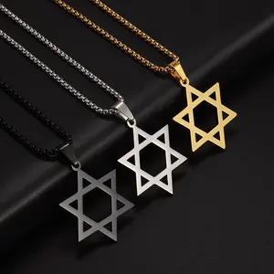 Jewish charm David star pendant necklace men and women accessories daily wear men and women the same style