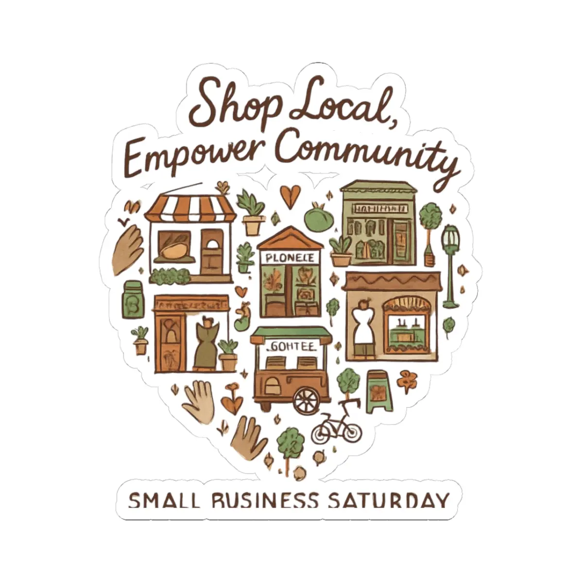Shop Local Empower Community sticker | Kiss-Cut Stickers, Small Business Saturday