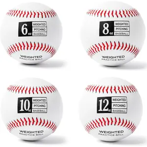 Weighted Baseballs for Pitching & Throwing  - Velocity Building Balls for Hitting Practice & Strength Development - Youth to Pro, (6,8,10 and 12 Oz) - Set of 4 (9" Balls)